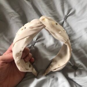 Cream and gold headband